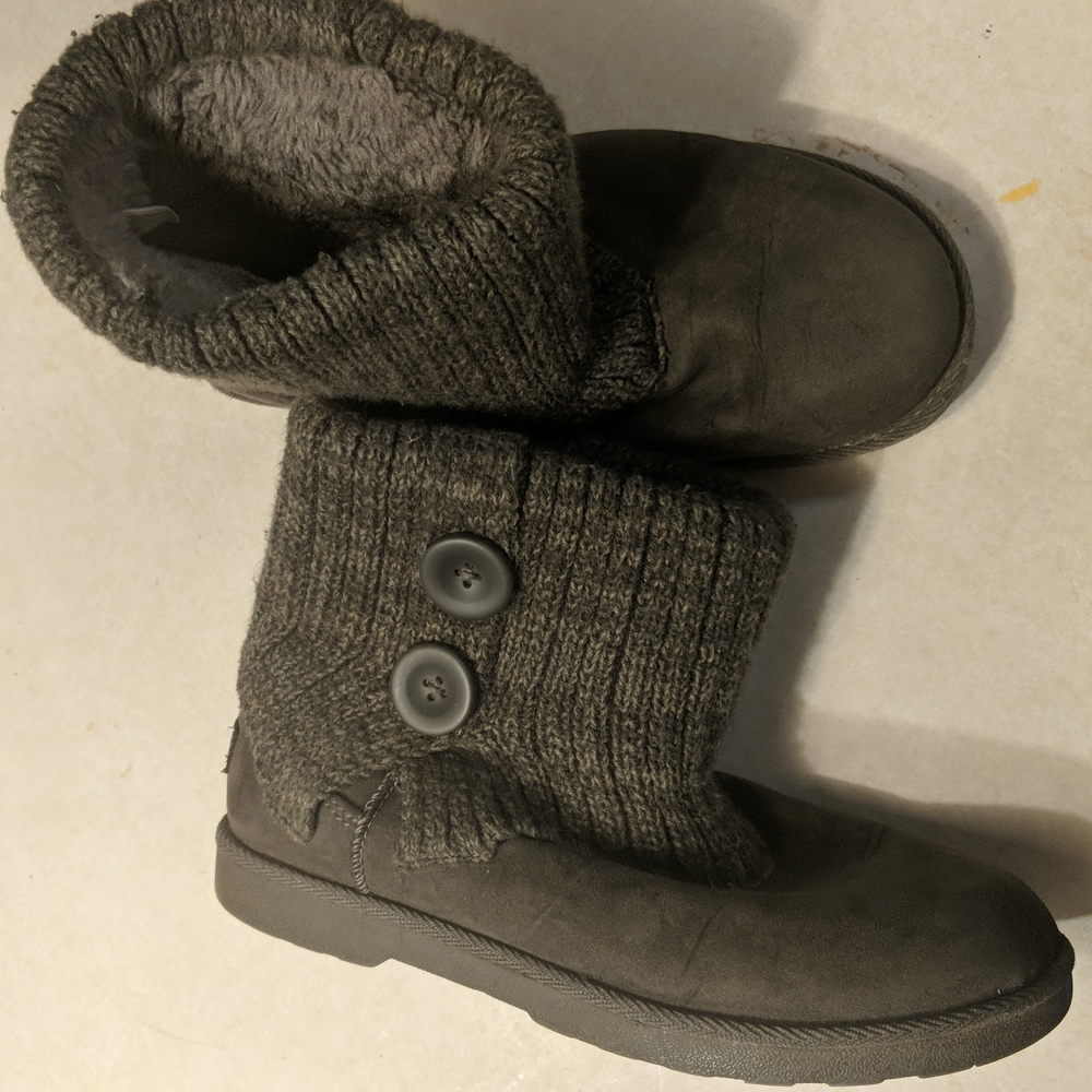 MAKALU CALIFORNIA 7.5 Dacia Womens gray Sweater Button Boots